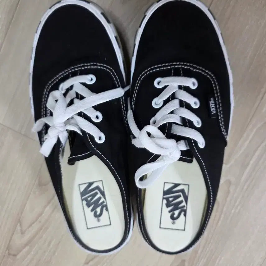[BUNJANG] Vans Authentic Mule Check Black Canvas / 반스 어센틱 뮬 체크 블랙 캔버스