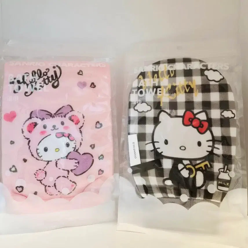 [BUNJANG] Hello Kitty Bath Sponge Shower Towel Mitt / 헬로키티 바디 샤워 세안 스펀지 거품 바스타올 목욕장갑