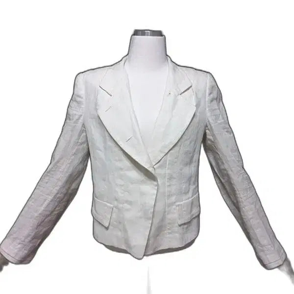 [BUNJANG] MINE 100% Linen &amp; Silk Short Blazer Jacket / 마인MINE 린넨실크 100 정품 여자 여름 여성 블레이져숏자켓88-98