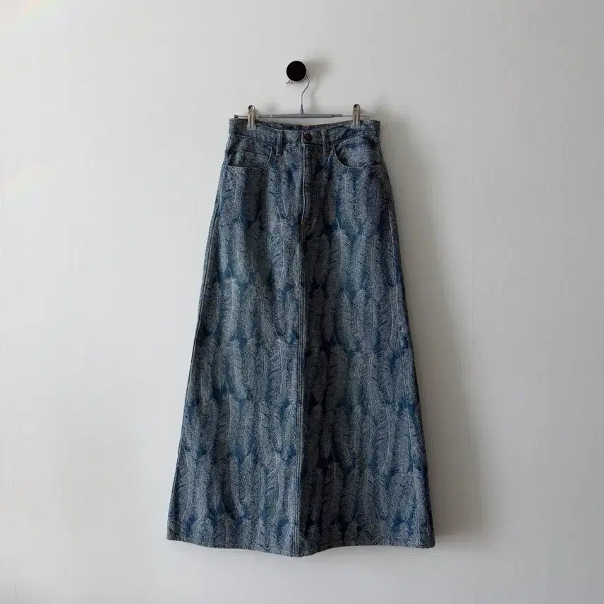 [BUNJANG] Capital 12oz Feather Denim Long Skirt / 캐피탈 12oz 깃털 데님 롱 스커트