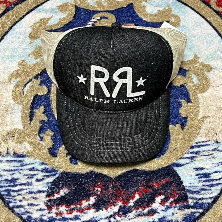 [BUNJANG] RRL Ranch Logo Denim Trucker Cap / 더블알엘(RRL) 랜치 로고 데님 트러커 캡