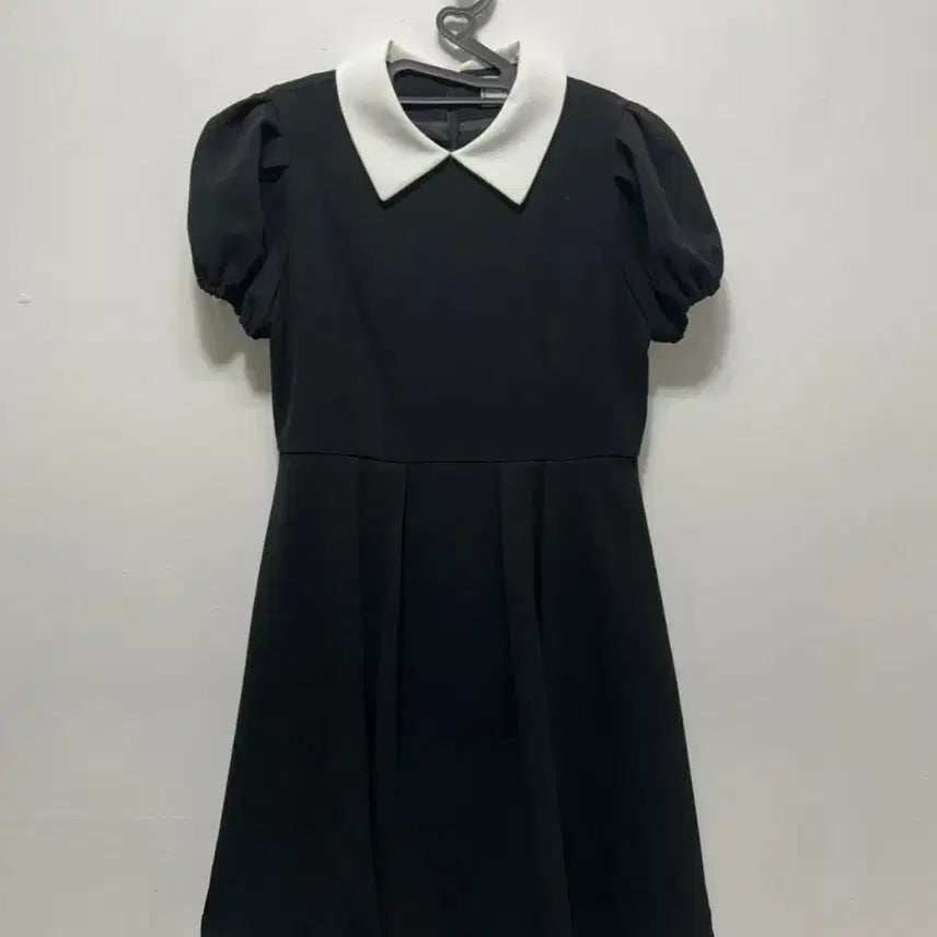 [BUNJANG] Black and White Collar Short Sleeve Dress S / 블랙 화이트 카라 반팔 원피스 S