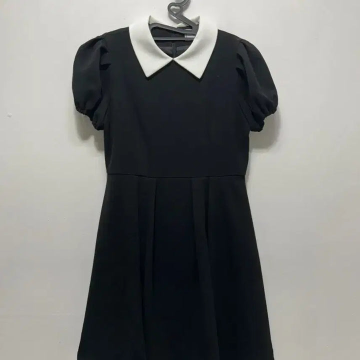 [BUNJANG] Black and White Collar Short Sleeve Dress S / 블랙 화이트 카라 반팔 원피스 S