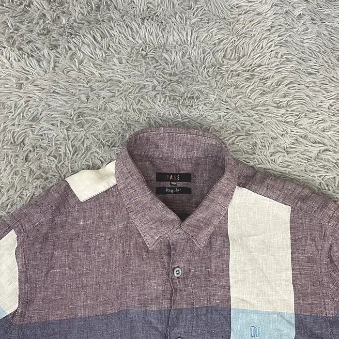 [BUNJANG] Daks Long Sleeve Check Shirt 100 / 닥스 마100 긴팔 체크 셔츠 100