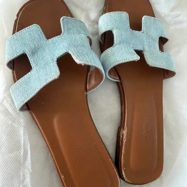 [BUNJANG] Hermes Oran Denim Slippers / 에르메스 오란 데님 슬리퍼