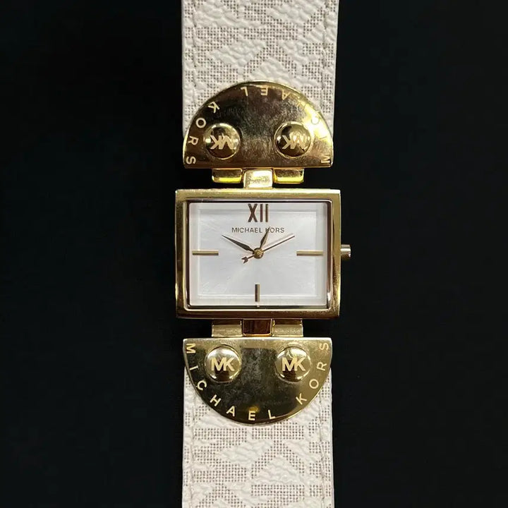 [BUNJANG] Michael Kors Gold Case &amp; Beige Jacquard Strap Watch / Michael Kors 골드 케이스 &amp; 베이지 자카드 스트랩 워치