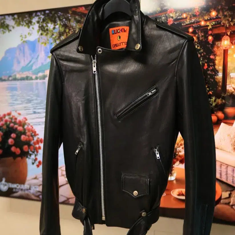 [BUNJANG] Lucky Chouette Minho Leather Jacket Unisex / 럭키슈에뜨 이민호 가죽 자켓 / 공용