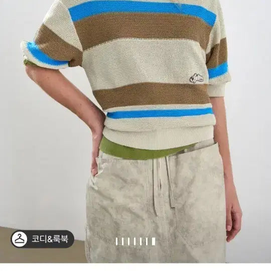 [BUNJANG] SYSTEM Stripe Short Sleeve Knit Top / SYSTEM 시스템 스트라이프  반팔 니트 탑(25년작년제품!!)