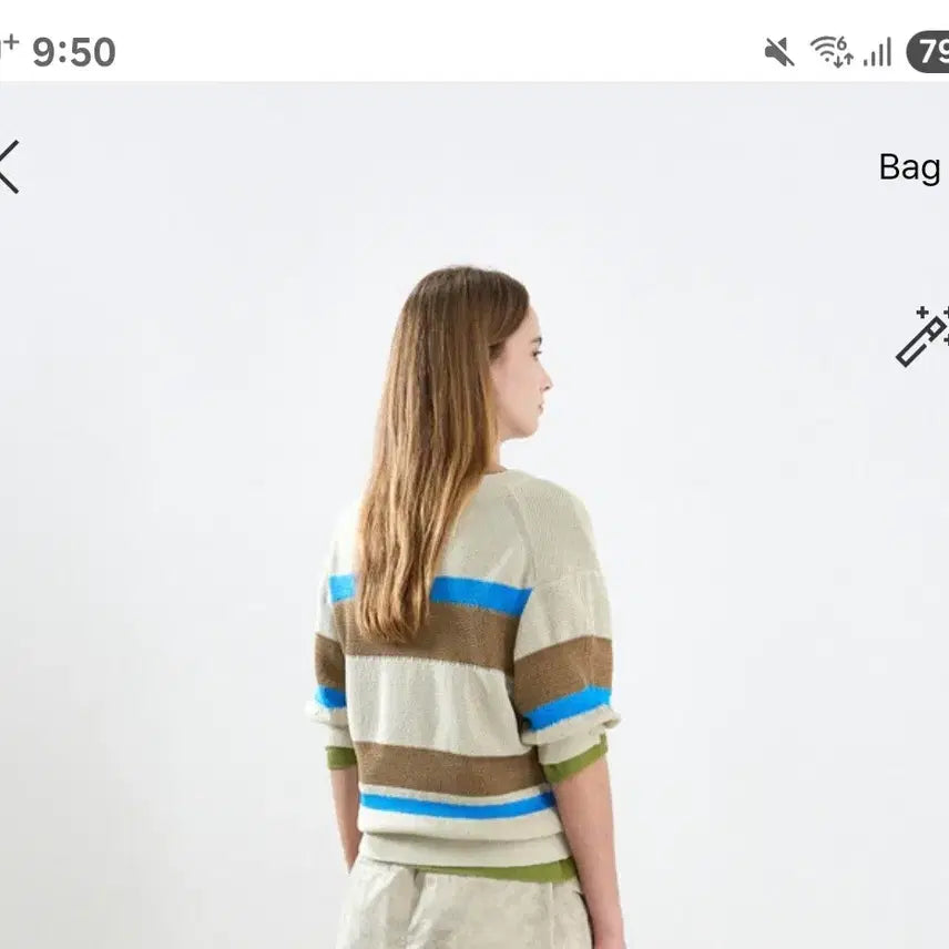 [BUNJANG] SYSTEM Stripe Short Sleeve Knit Top / SYSTEM 시스템 스트라이프  반팔 니트 탑(25년작년제품!!)