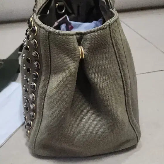 [BUNJANG] Prada Canapa Cubic Studded Canvas Bag / 프라다 카나파  캔버스백