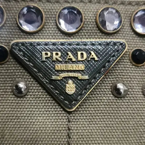 [BUNJANG] Prada Canapa Cubic Studded Canvas Bag / 프라다 카나파  캔버스백