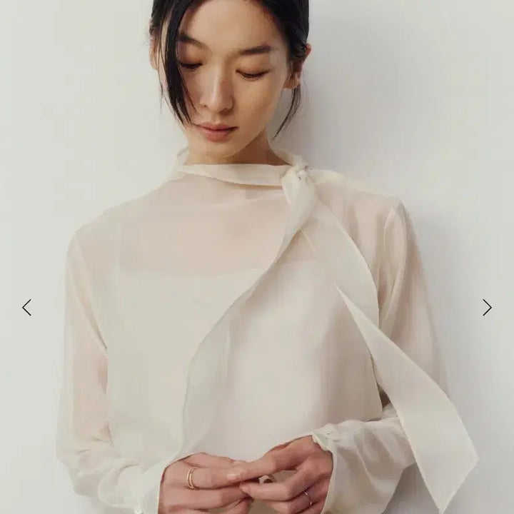 [BUNJANG] SIE Marie Sheer Tie Blouse Cream S / 새상품 SIE 시에 마리 시어 타이 블라우스 크림 S
