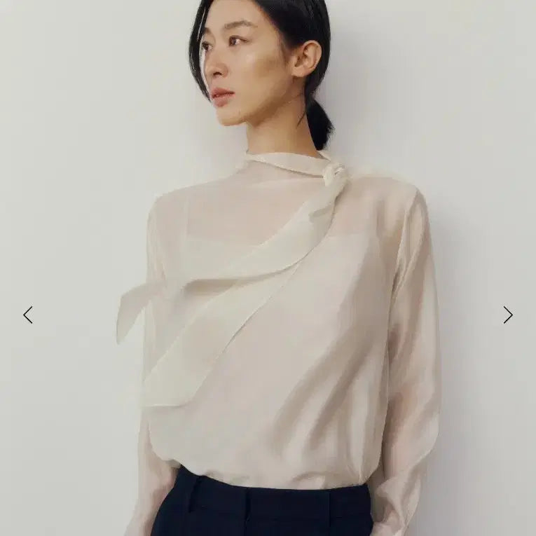 [BUNJANG] SIE Marie Sheer Tie Blouse Cream S / 새상품 SIE 시에 마리 시어 타이 블라우스 크림 S