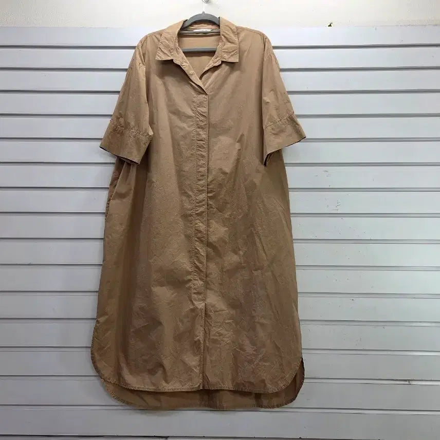 [BUNJANG] Beige Collar Boxy Long Dress / 베이지 카라 박시 롱원피스/보물찾기천사