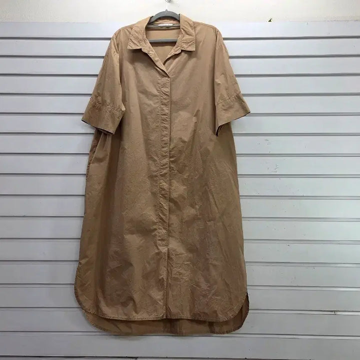 [BUNJANG] Beige Collar Boxy Long Dress / 베이지 카라 박시 롱원피스/보물찾기천사