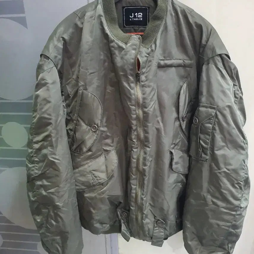 [BUNJANG] MA-1 Bomber Jacket Khaki / J12 카키색 MA-1 봄버 항공 자켓 M