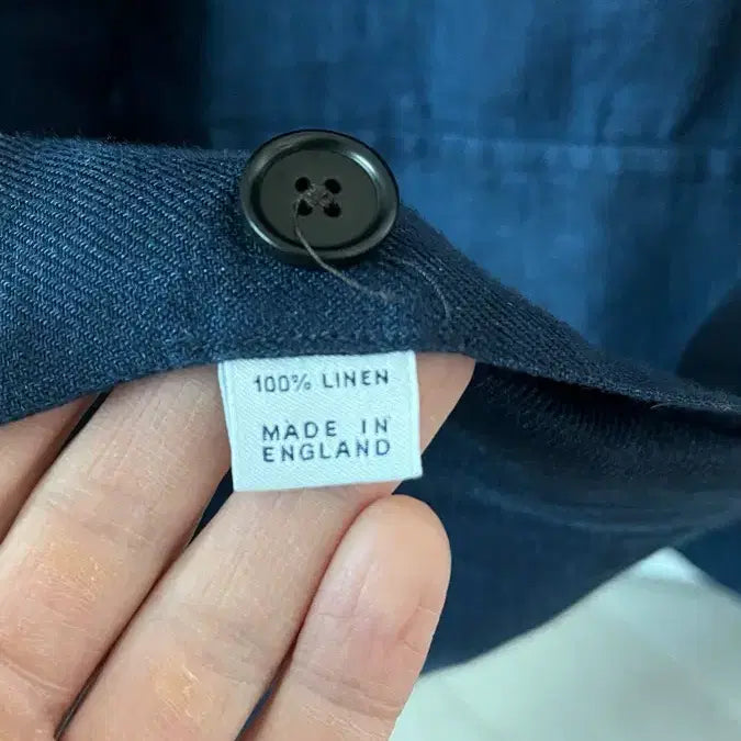 [BUNJANG] Drakes 100% Linen Overshirt Navy / 드레익스 리넨 오버셔츠 M