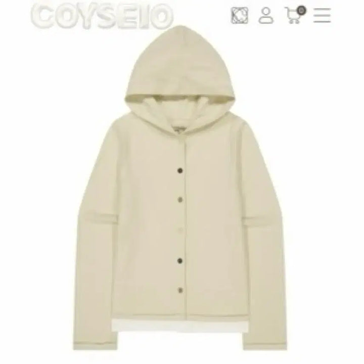 [BUNJANG] Koiseo Two-Fold Button-Up Hoodie Ivory Size 1 / 코이세이오 투폴드 버튼업 후디 아이보리 1사이즈