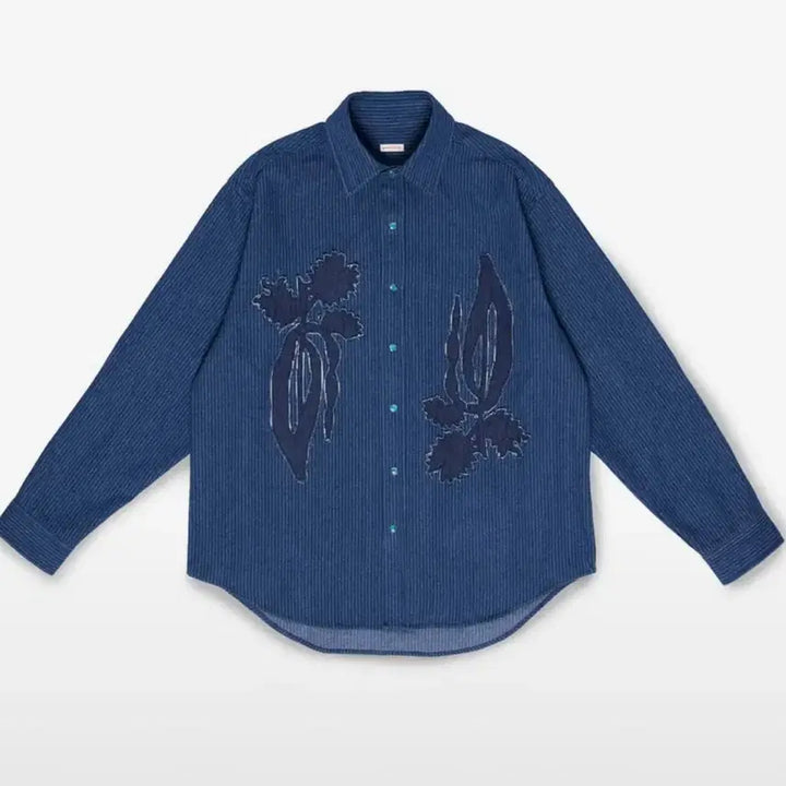 [BUNJANG] Anonymous Anonymous Flower Denim Shirt Size 1 / 아노니모아노니마 플라워 데님 셔츠 1사이즈
