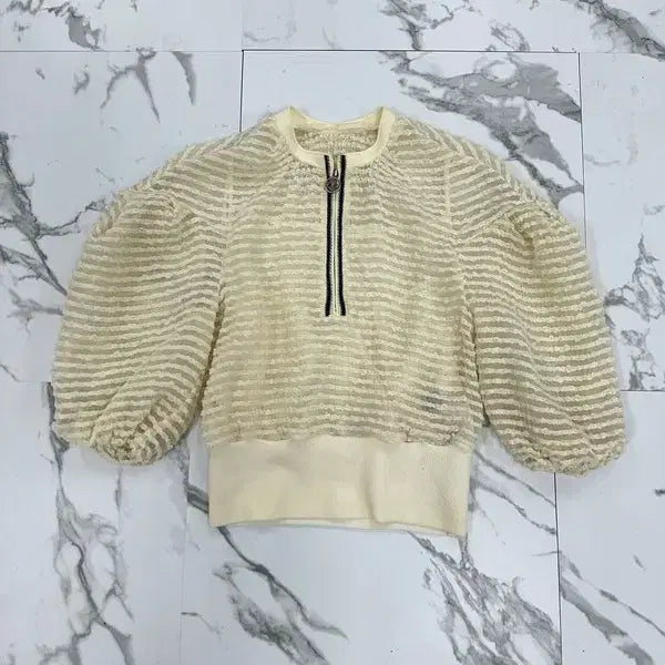 [BUNJANG] Objekt 21 Half-Zip Blouse / 오브제 21 반집업 블라우스