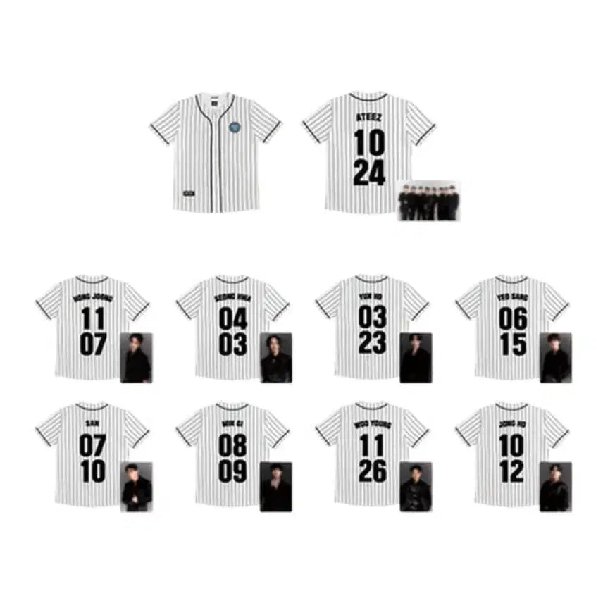 [BUNJANG] ATEEZ Hongjoong Seonghwa Baseball Uniform Bundle Set / 일괄) 에이티즈 홍중 성화 야구 유니폼
