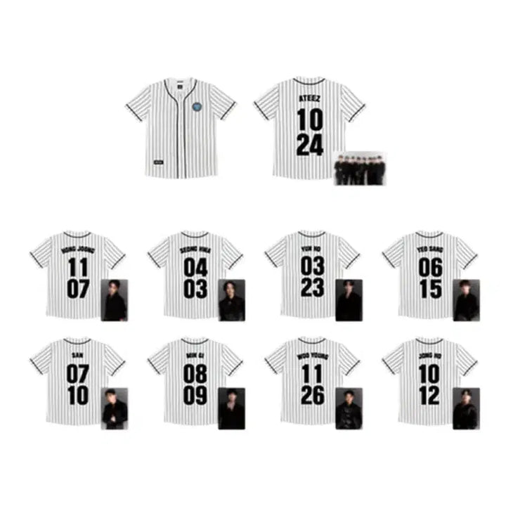 [BUNJANG] ATEEZ Hongjoong Seonghwa Baseball Uniform Bundle Set / 일괄) 에이티즈 홍중 성화 야구 유니폼