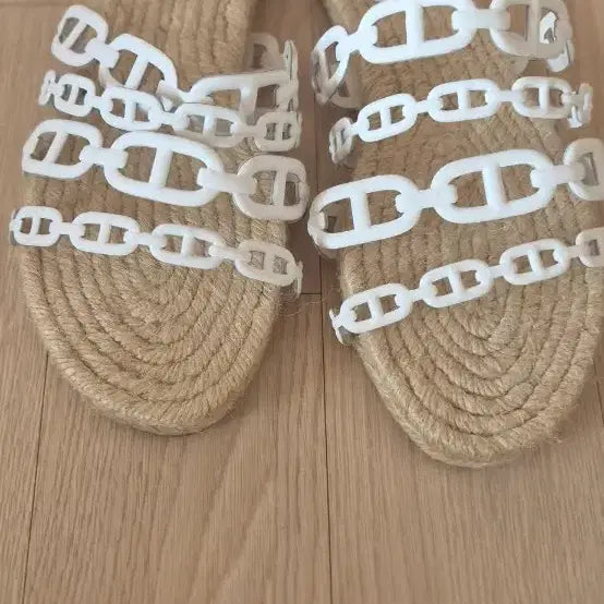 [BUNJANG] Hermes Espadrille Chain Slippers / 에르메스 체인 에스파드류 슬리퍼 38