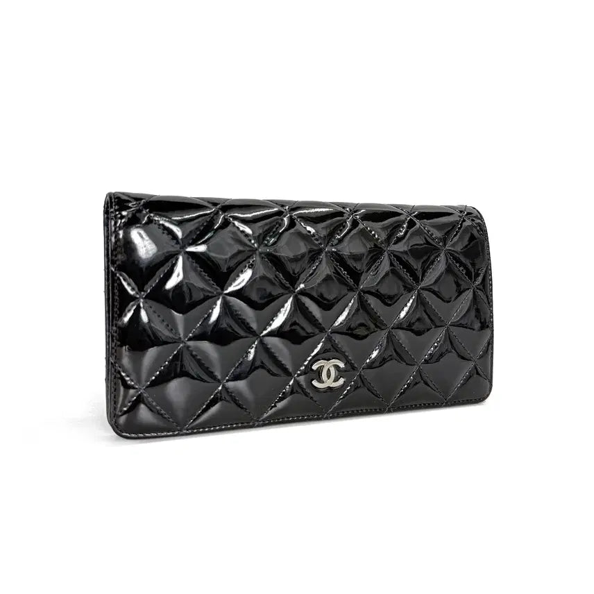 [BUNJANG] Chanel A31509 Classic Patent Long Wallet Khaki / 샤넬 A31509 클래식 페이던트 장지갑 카키 (17) W2GX20GK