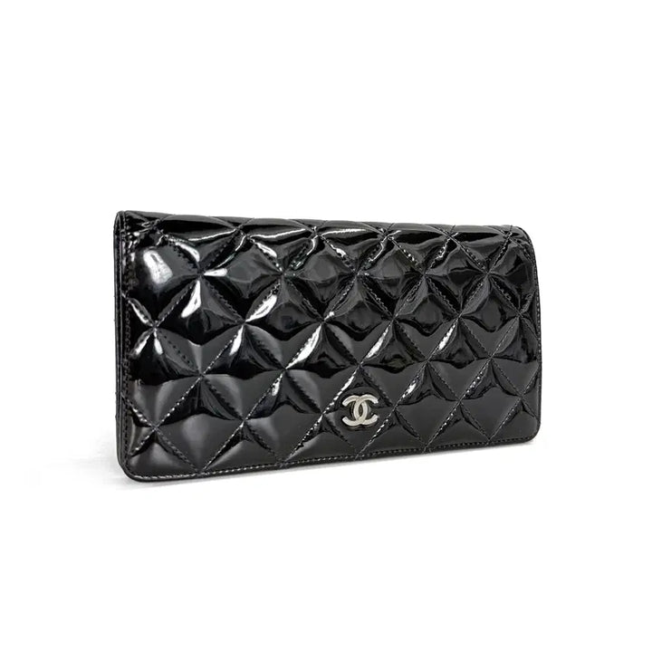 [BUNJANG] Chanel A31509 Classic Patent Long Wallet Khaki / 샤넬 A31509 클래식 페이던트 장지갑 카키 (17) W2GX20GK