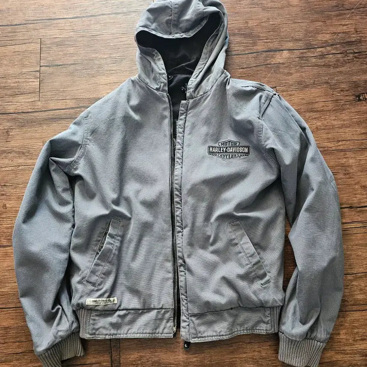 [BUNJANG] Harley-Davidson Reversible Hooded Zip-Up Jacket / 할리데이비슨 양면 후드집업(해골날개자수)