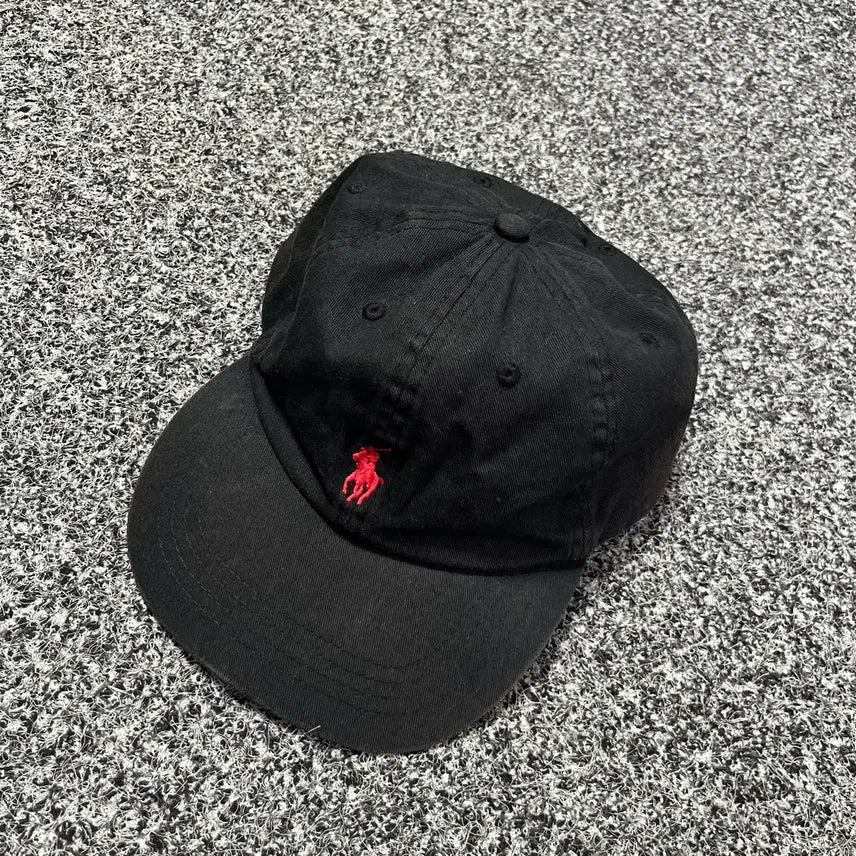 [BUNJANG] Polo Ralph Lauren Black Cap Red Pony / 폴로 랄프로렌 블랙 볼캡 레드포니 59