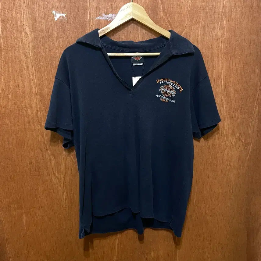 [BUNJANG] Harley Davidson Collar Short Sleeve T-Shirt / Harley Davidson 할리 데이비슨 카라 반팔티