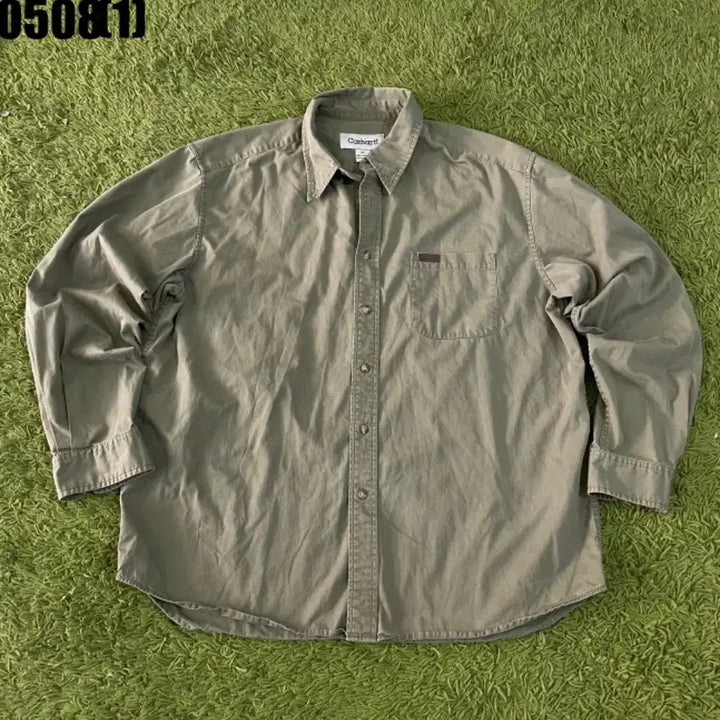 [BUNJANG] Carhartt Olive Green Shirt / 칼하트 올리브 그린 셔츠 남방