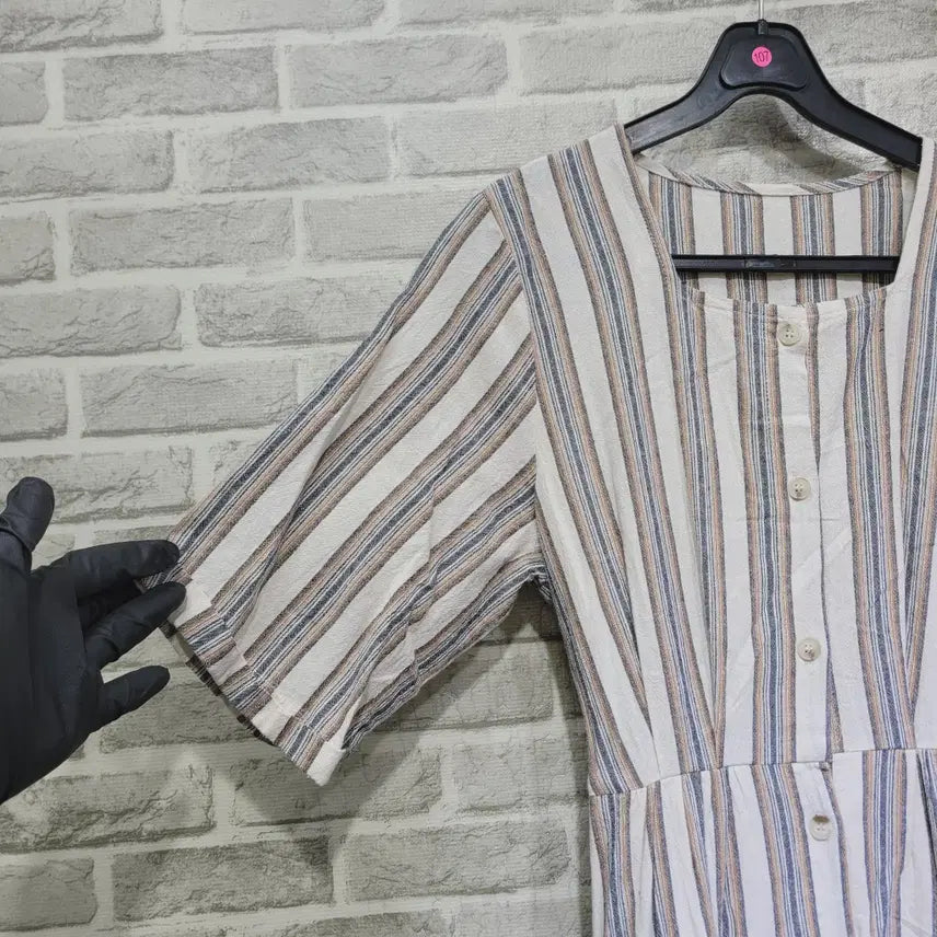 [BUNJANG] Stripe Pattern Dress / ㄹ107 스트라이프 원피스 F