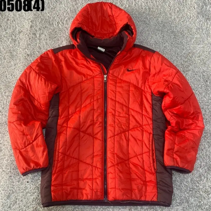 [BUNJANG] Nike Hooded Padded Jacket Red XL / 나이키 후드 패딩 자켓 레드 xl