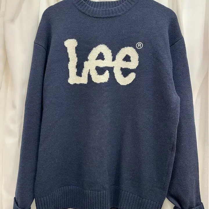 [BUNJANG] Lee Big Logo Navy Knit Large / Lee 리 빅로고 네이비 니트