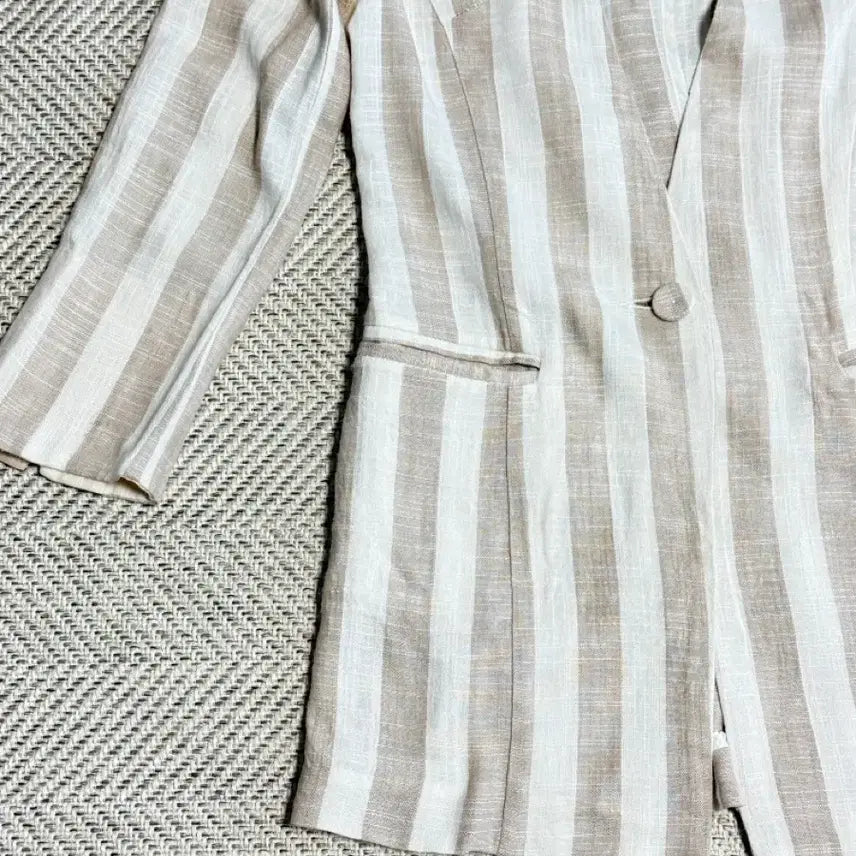 [BUNJANG] Pure Malin Stripe Linen Setup Set / 퓨어말린 스트라이프 린넨 셋업