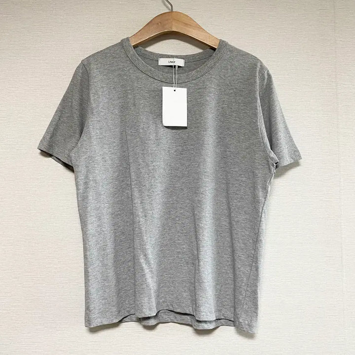[BUNJANG] i.hour Grey Round Neck Solid Short Sleeve T-Shirt / i.hour 그레이 라운드넥 솔리드 반팔 티셔츠