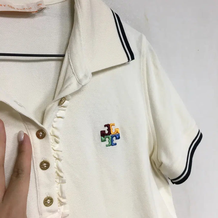 [BUNJANG] Tory Burch Genuine PK Ruffle T-Shirt - Size M / 토리버치 정품 PK 러플 티셔츠 M