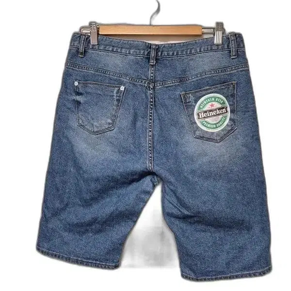[BUNJANG] Bluestone Heineken Distressed Denim Shorts (L) / 블루스톤 하이네켄 디스트로이드 남자 여름용 남성 청반바지팬츠L