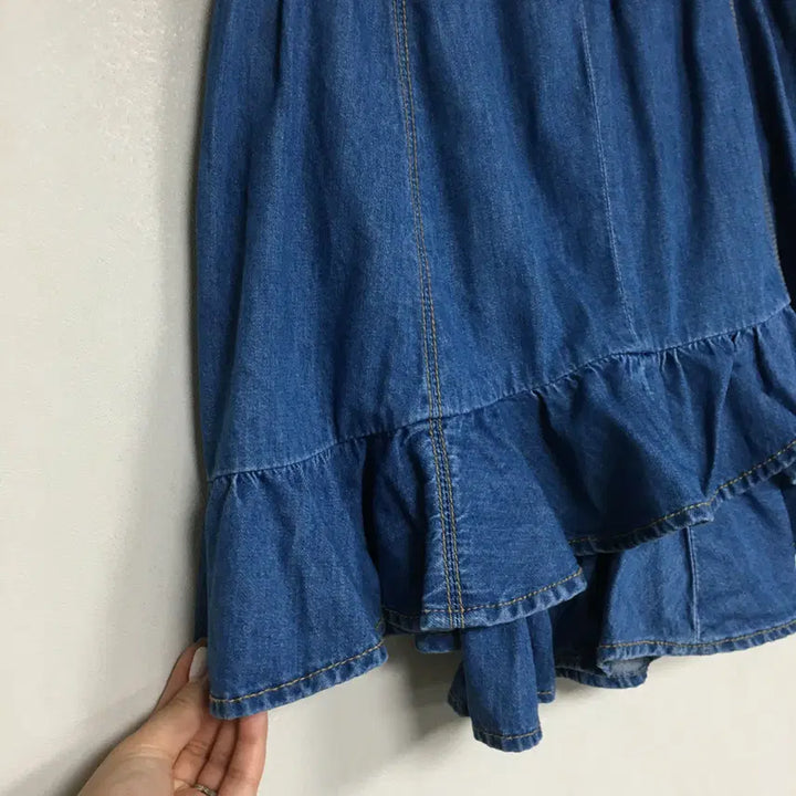 [BUNJANG] Ozhosecon Denim Flare Skirt Size 64 / 오즈세컨 밴딩 데님 플레어 스커트 64