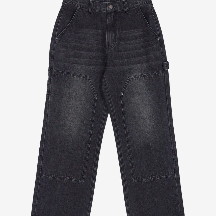 [BUNJANG] BAYER SEOUL Double Knee Carpenter Work Denim Black / 새) 바이엘서울 더블니 카펜더 워크데님 블랙 S M L 미개봉 새상품