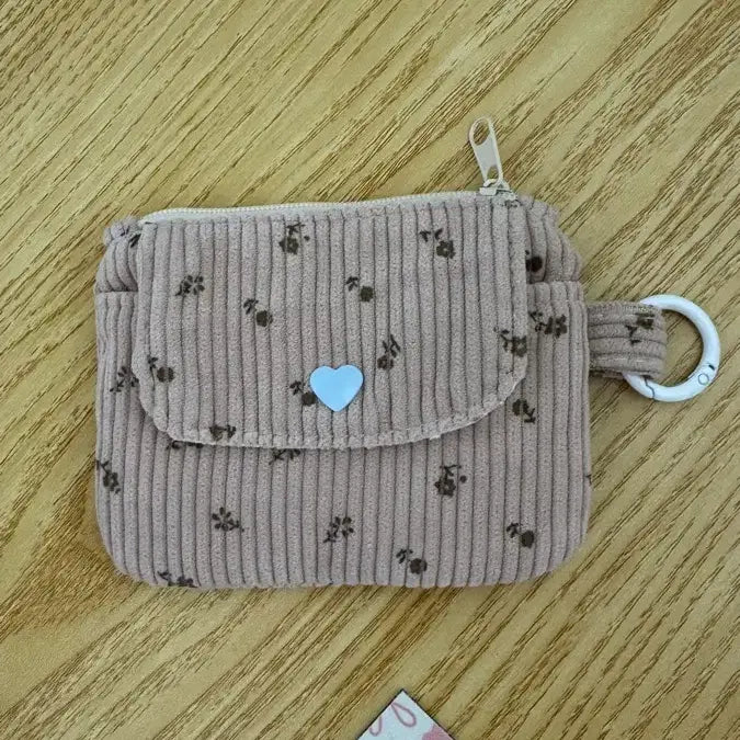 [BUNJANG] Corduroy Floral Pattern Card Holder / 꽃무늬 카드지갑