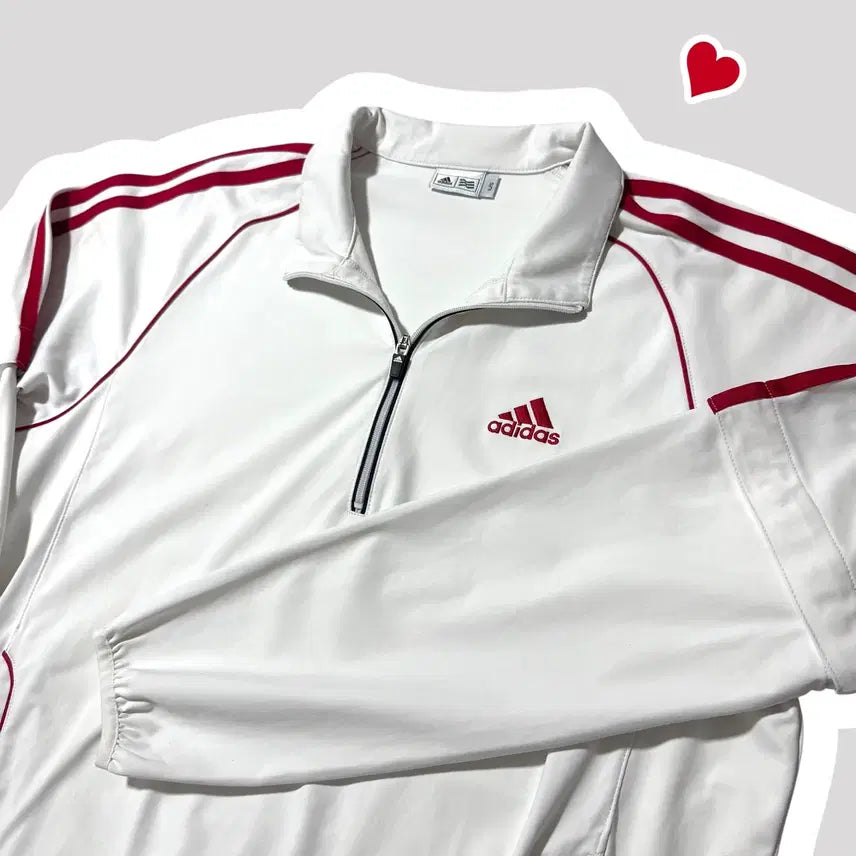 [BUNJANG] Adidas White/Red Anorak Windbreaker L / 아디다스 흰빨 아노락 윔업