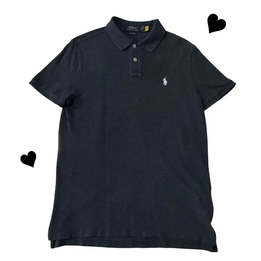 [BUNJANG] Polo Charcoal Short Sleeve Polo Shirt / 신형 QR라벨 폴로 차콜 반팔카라티