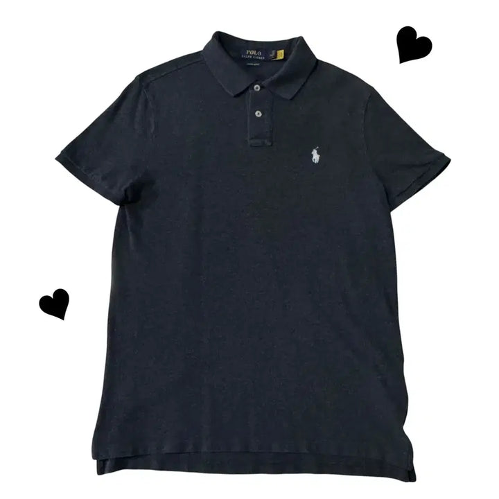 [BUNJANG] Polo Charcoal Short Sleeve Polo Shirt / 신형 QR라벨 폴로 차콜 반팔카라티