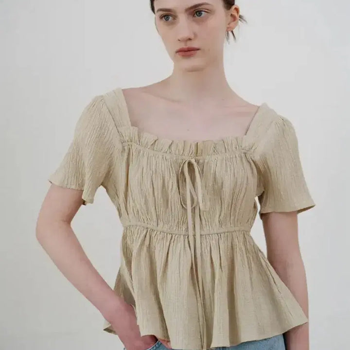 [BUNJANG] Our Comos Square Neck Blouse / 아워코모스 스퀘어넥 블라우스