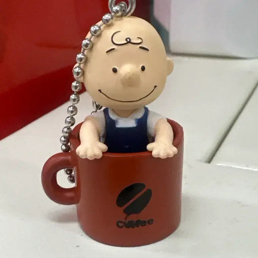[BUNJANG] Snoopy Charlie Brown Coffee Cup Keychain / [캡슐채 새상품]스누피 찰리브라운 커피컵 키링