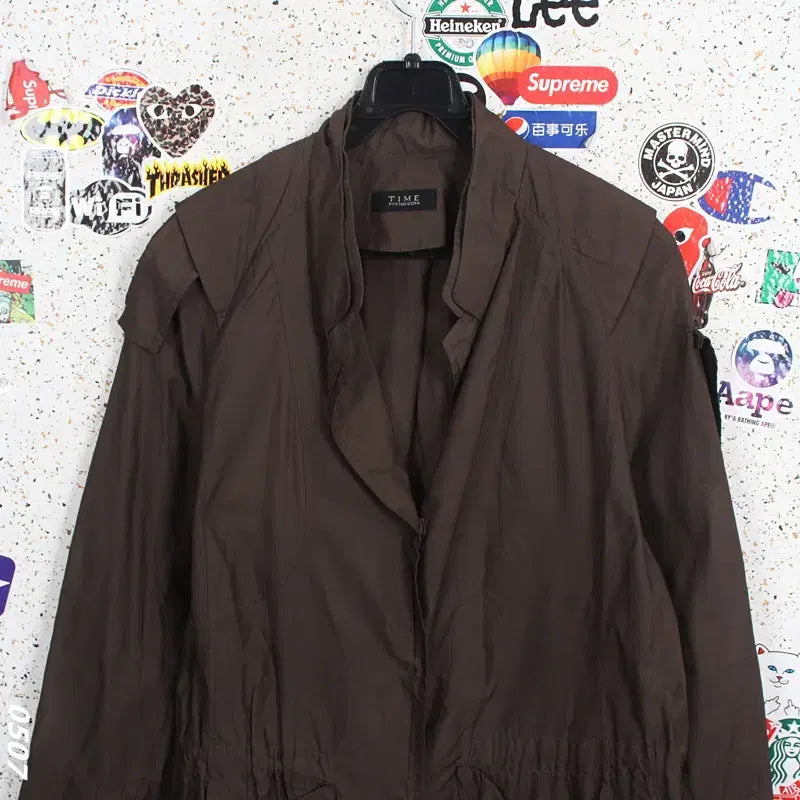 [BUNJANG] TIME Brown Poly Zip-Up Jacket / 여성44/ 타임 브라운 폴리 집업자켓