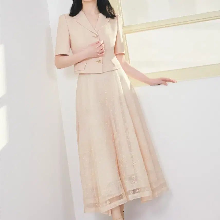 [BUNJANG] MICHAA 2025 Summer Song Hye Kyo Pictorial Look Short-Sleeve Jacket Beige/Cream / 새상품 송혜교 화보룩 미샤MICHAA25년 신상 반팔 자켓